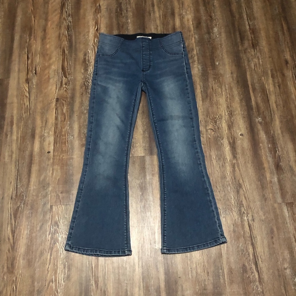 Free People Cropped Flare Jeans Women's 24 Pull On Stretchy Fall Fashion Denim